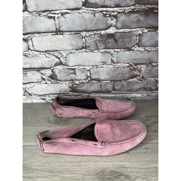Prada Pink Suede Leather Driving Loafers Shoes Women Sz 38EU/7.5M US - Picture 6 of 16